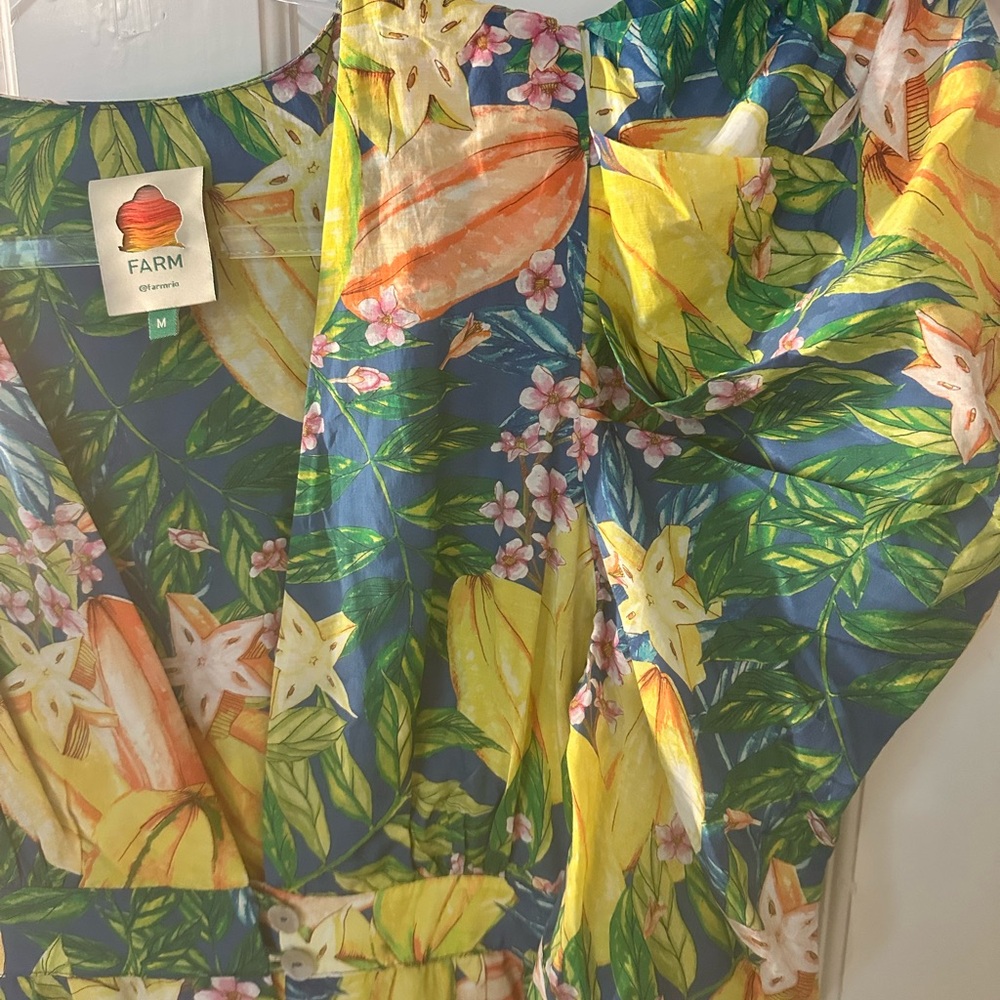 FARM Rio Tropical Floral Puff-Sleeve Midi Dress - Picture 8 of 9